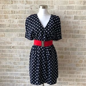 Navy Polka Dot Dress with Belt (8)
